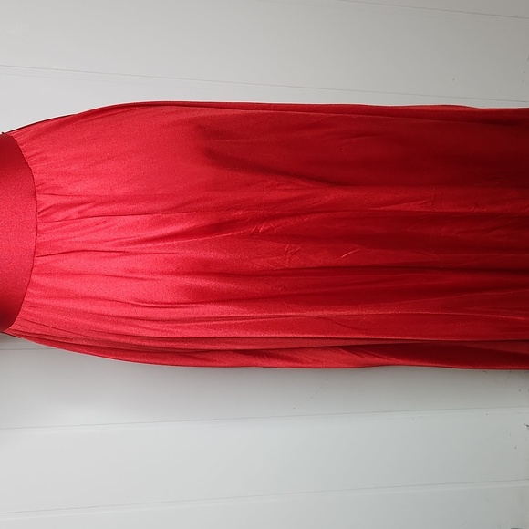 Vintage Miss Elaine red lace cut-out silky Fantasy  babydoll maxi slip dress - Picture 7 of 12